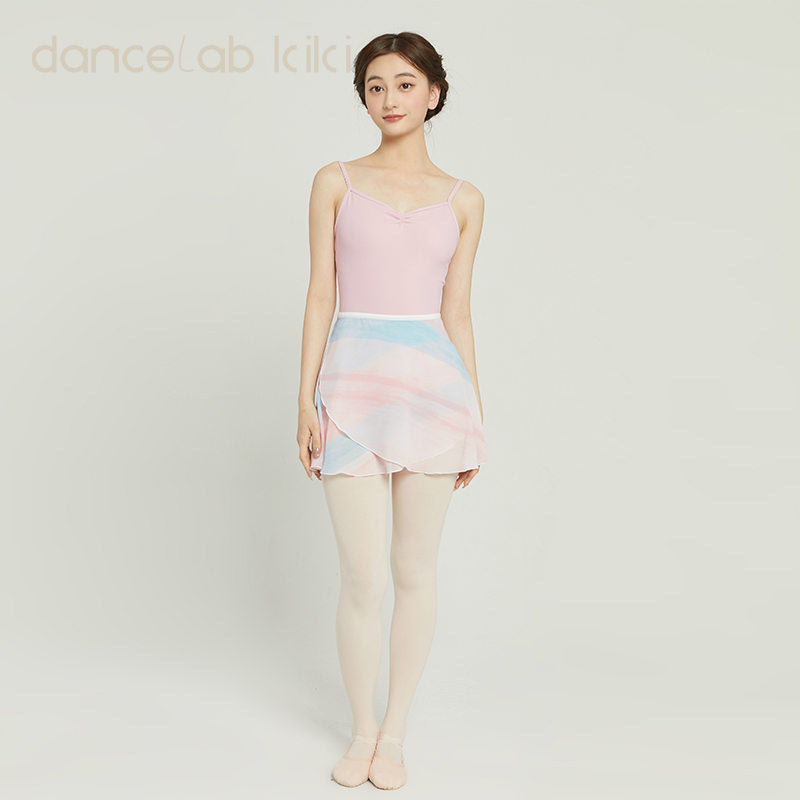 dancelabkiki芭蕾舞吸湿排汗练功服吊带调节肩带胸前抽绳樱花粉 - 图1