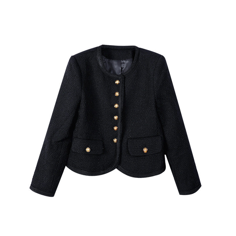 今年流行特惠小香风圆领长袖黑色短外套女早春新款2025气质名媛,淘宝优惠券,粉丝福利购,淘宝优惠卷
