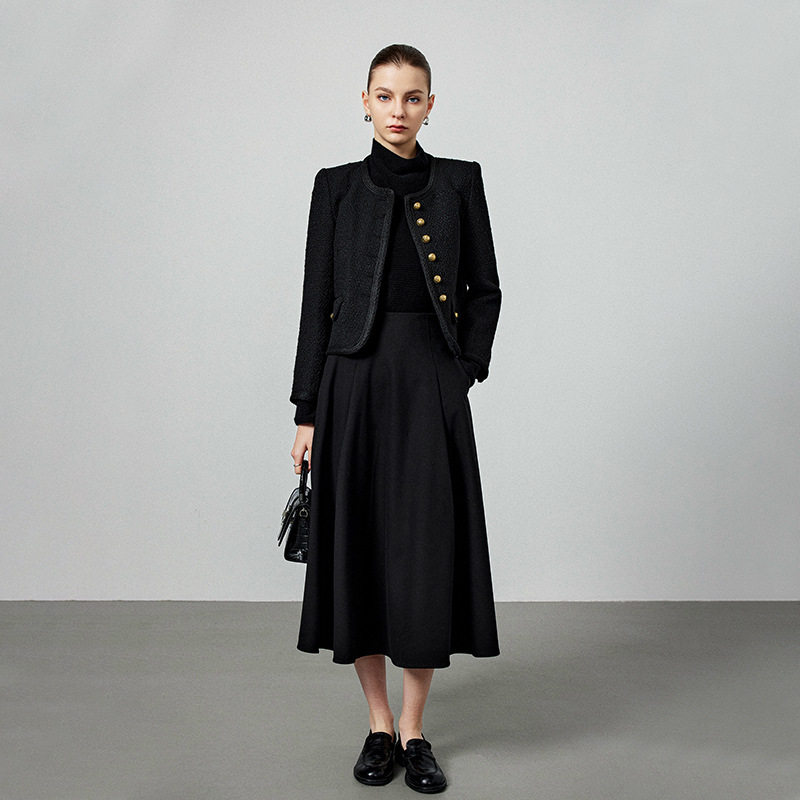 今年流行特惠小香风圆领长袖黑色短外套女早春新款2025气质名媛,淘宝优惠券,粉丝福利购,淘宝优惠卷