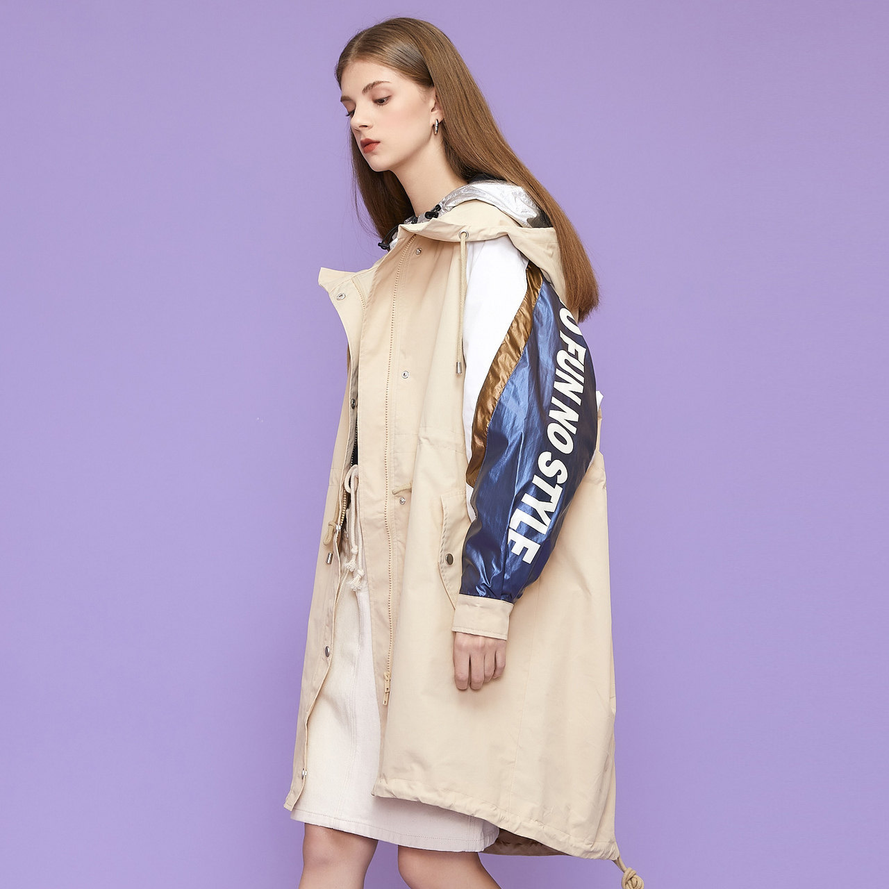 美特斯邦威中长款女春秋装2020风衣 美特斯邦威四禧短外套