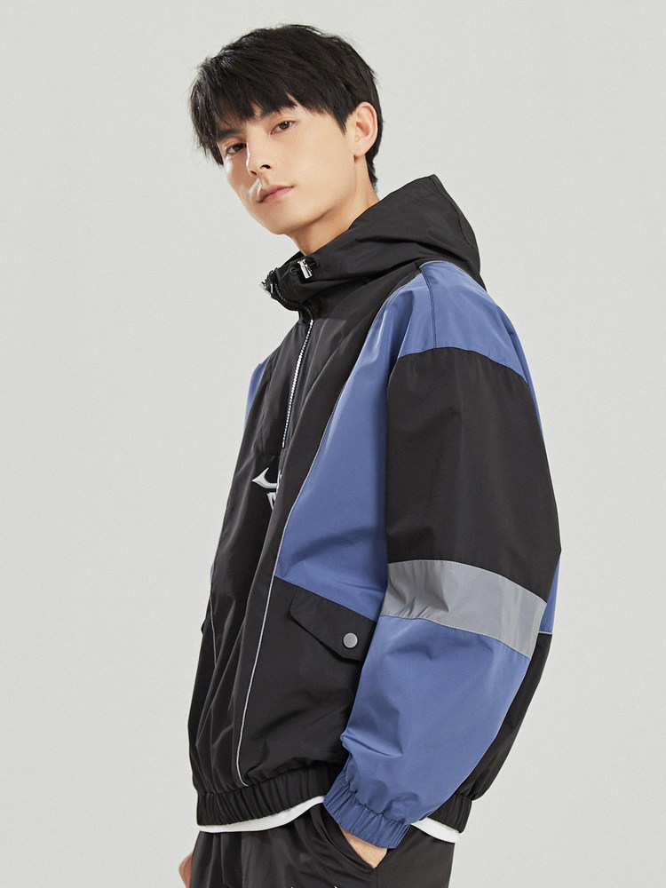 美特斯邦威休闲拼接撞色2020夹克 美特斯邦威四禧夹克