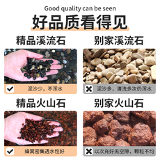 Садовый инвентарь 溪流石鱼缸底砂乌龟缸造景铺底天然摆件古法养鱼原生鹅卵石火山石
