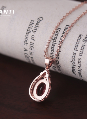 秋冬新款芙倪天然鸽血红宝石项链