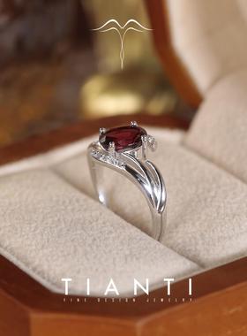 纯银镶嵌高级感天然女人石戒指