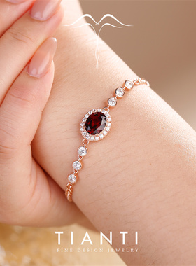 轻奢天然宝石手链红石榴石宝石