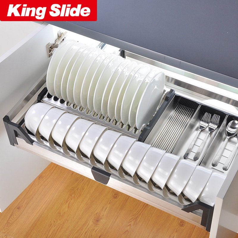 KingSlide布鲁姆厨房不锈钢四边对开门拉篮橱柜炉台碗碟收纳-图1