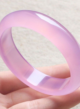 玛瑙玉手镯粉色玉髓玉镯樱花粉