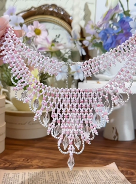 洛丽塔项链宫廷风毕加索油画精致奢华仙女项链重工配礼服晚宴项链