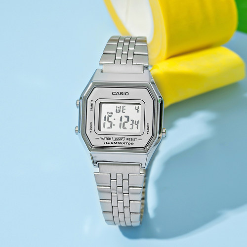 卡西欧电子表男手表女LA670WGA-9D/LA680/A168WAWG-9W方块小金表 - 图2