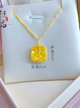 轻奢高级感镂空花丝方糖吊坠