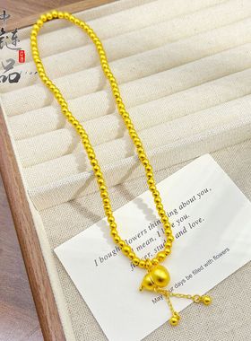 古法凤祥同款高保色沙金双圈金珠