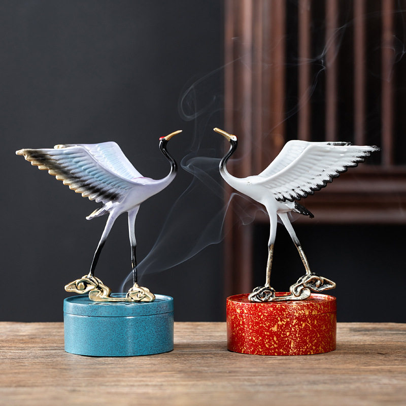 新中式禅意仙鹤踏云桌面摆件沉香檀香盘香炉家用室内香道香薰炉,淘宝优惠券,粉丝福利购,淘宝优惠卷