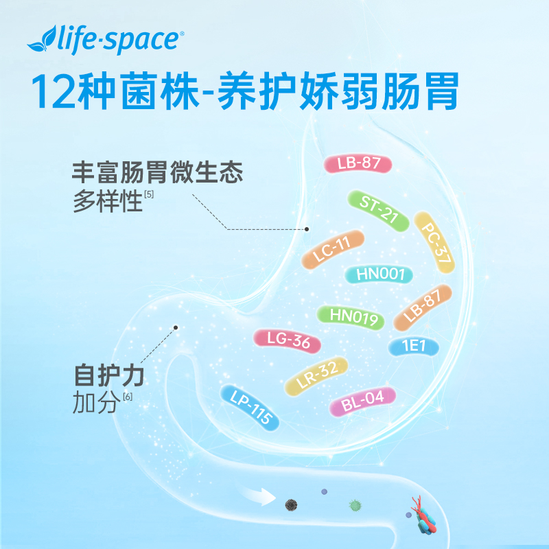 澳洲进口life space益生菌PYL100养胃+广谱益生菌大人肠道 组合