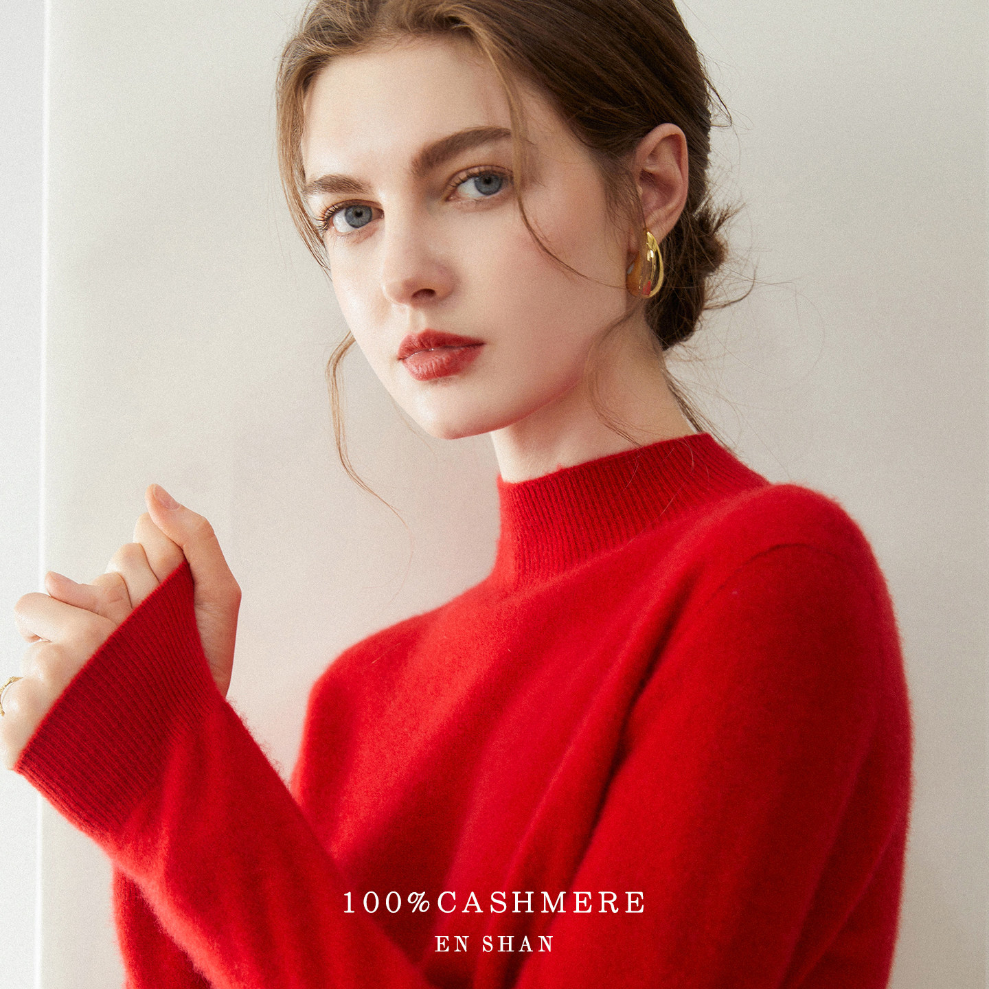 高端100%纯山羊绒衫女士半高领秋冬季新款宽松长袖毛衣针织打底衫,淘宝优惠券,粉丝福利购,淘宝优惠卷