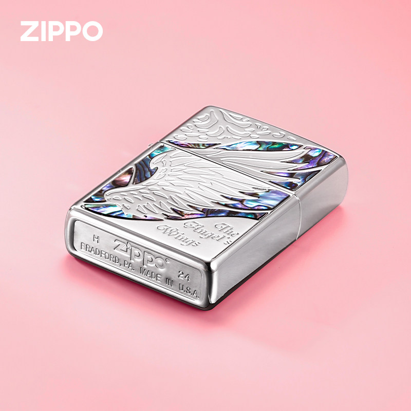 Zippo打火机天使之翼官方正品贝壳镶嵌防风煤油送男朋友生日礼物,淘宝优惠券,粉丝福利购,淘宝优惠卷