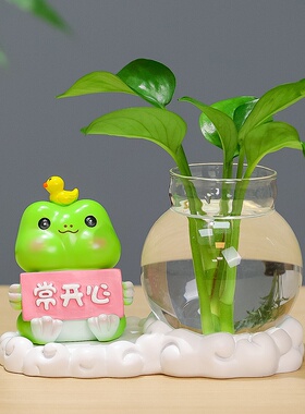 水培摆件莫生气办公室中式家居桌面装饰绿植花瓶室内高级感小摆件
