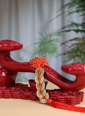 朱砂如意摆件紫金砂事事如意摆件平安招财本命年镇宅玄关居家饰品