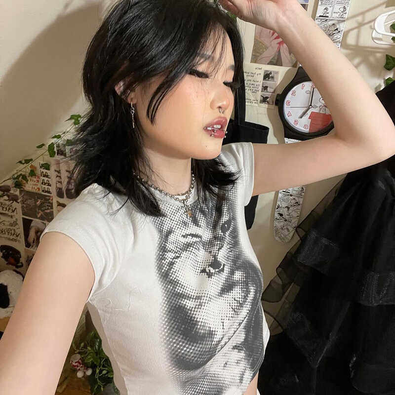 Amyway【叛逆猫咪】辣妹夏季美式修身短款女短袖T恤外穿纯欲上衣,淘宝优惠券,粉丝福利购,淘宝优惠卷