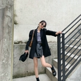 [Sheii su yinyin] Улицы Парижа ~ Триумф ретро -кожа плюс туфли в бархатной туалете маленькие кожаные туфли женская осень и зима