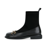 [Sheii su yinyin] Симпатичные ~ кожаные конные шапки плоские пластиковые носки для ботинок короткие ботинки женский ботинок тонкие сапоги