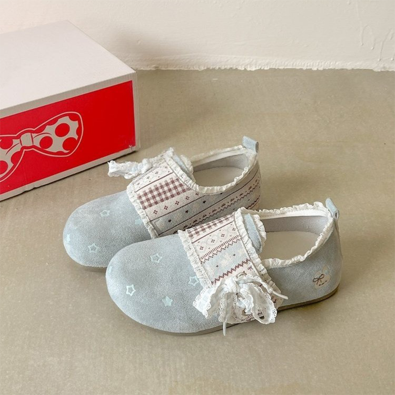 2026春季新款女孩博肯鞋懒人一脚蹬外穿鞋魔术贴花边休闲鞋潮,淘宝优惠券,粉丝福利购,淘宝优惠卷