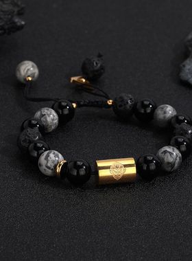 几何手链火山石串珠男款