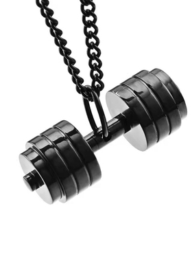 钛钢健美器材运动达人哑铃项链