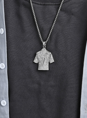 足球梅西10号C罗7号球衣项链