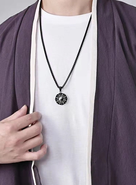 阴阳太极八卦钛钢男女吊坠