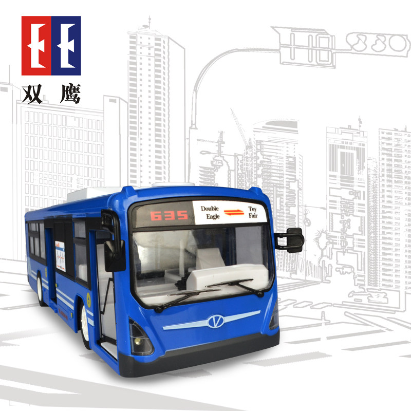 双鹰儿童一键开门遥控巴士公交车 doublee电动/遥控车