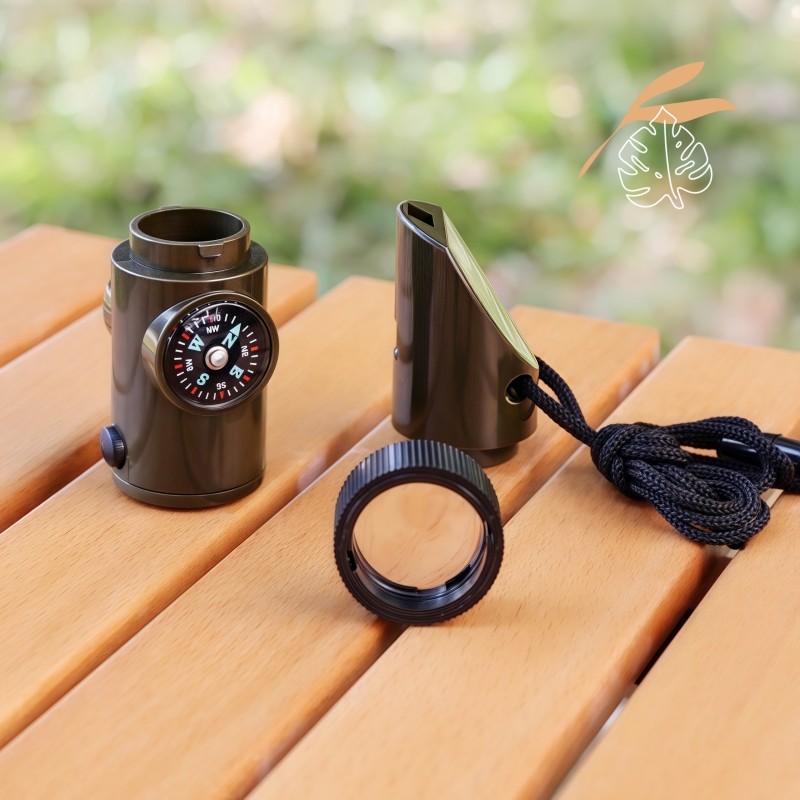 户外野营七合一多功能口哨 求生哨救生哨子 带LED灯温度计指南针,淘宝优惠券,粉丝福利购,淘宝优惠卷