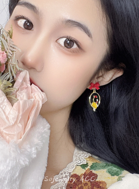 甜美可爱不对称童话少女耳环耳夹