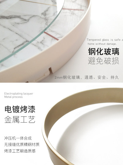 Clock, wall clock, metal, round, light luxury, modern and simple