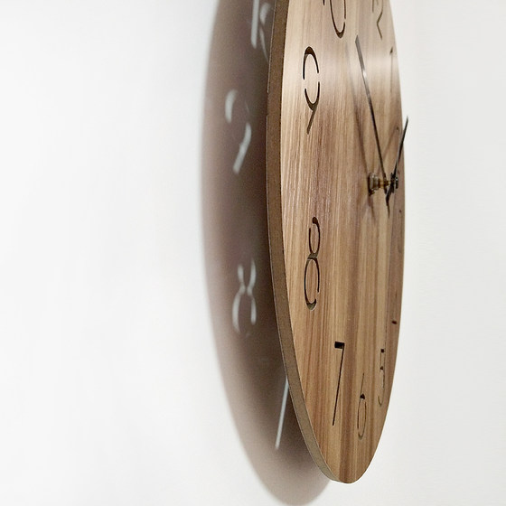 Creative Nordic wall clock modern fashionable wooden living room