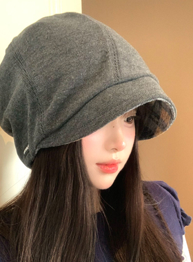 日系慵懒堆堆帽女显脸小包头冷帽