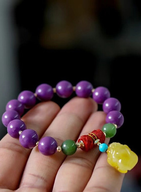 手链貔貅艾惟诗紫云母复古女