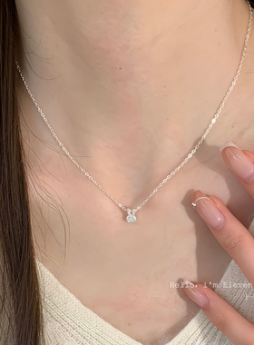 银色米菲兔子满钻项链简约气质ins风小巧精致可爱锁骨链女送礼物