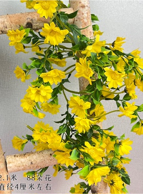吊顶管道装饰花假花条小雏菊绢花