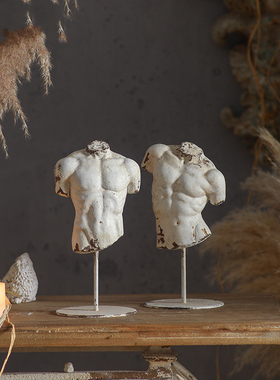 法式复古做旧半身像装饰品