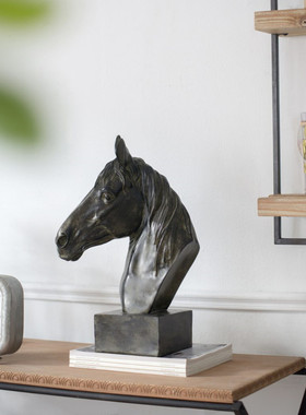 树脂招财风水美式桌面马头摆件