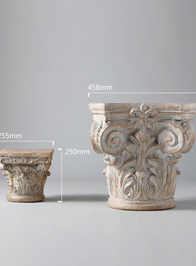 欧式罗马柱装饰摆件客厅树脂花架