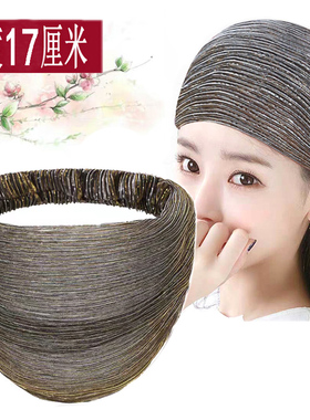宽边纯色金丝发带布艺防滑发箍