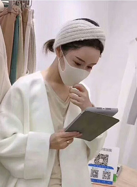 宽边毛线交叉防风头箍发带