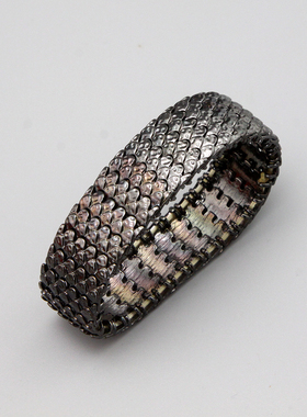 O外贸 黑色时尚弹力造型手镯孤品