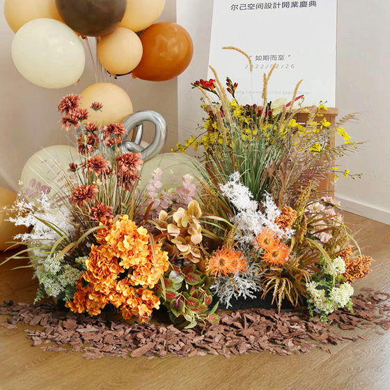 Simulated reed flower bush landscaping flower pile floral ornaments