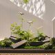Simulated paddle green plant landscaping wabi-sabi style hotel shopping mall window decoration floor-standing fiberglass plant landscape ornaments