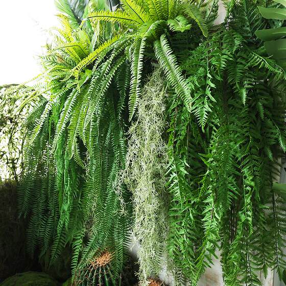 Simulated vines wall hanging landscaping fake green plants ferns