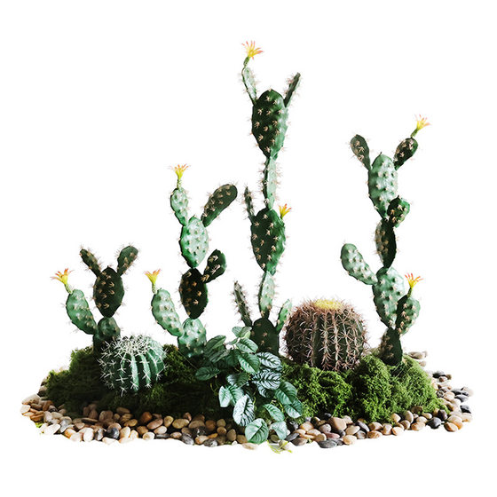 Simulated cactus green plants potted sand plants landscaping