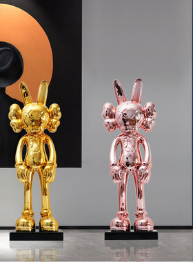 暴力熊售楼处大堂卡通风兔子雕塑