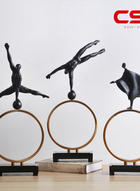 家居饰品不锈钢白色大理石摆件